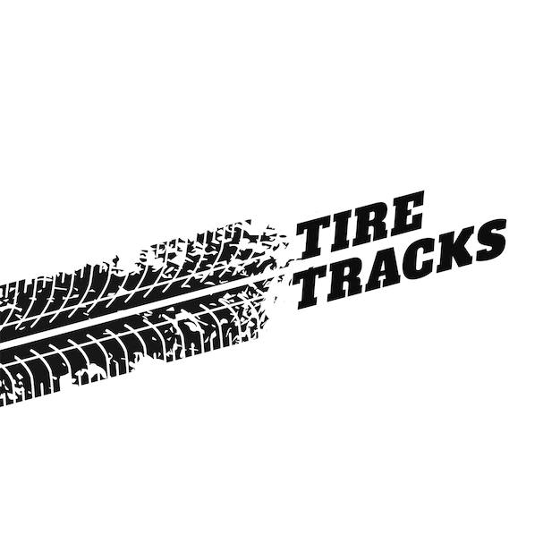 Free Vector | White background with tire track impression