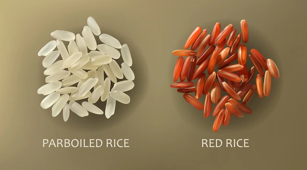 Free Vector | White parboiled and red cargo rice