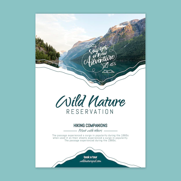 Free Vector | Wild nature poster template with photo