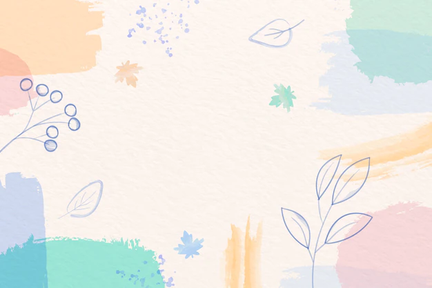 Free Vector | Winter background with pastel color brushes and leaves
