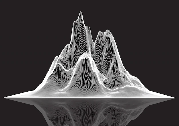 Free Vector | Wireframe landscape of peaked mountain