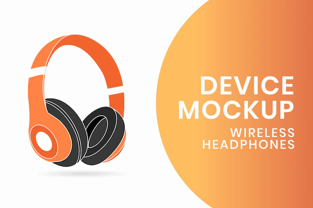Free Vector | Wireless headphones mockup, entertainment device vector illustration