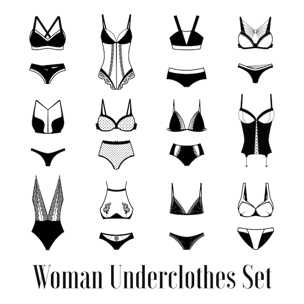 Free Vector | Woman underclothes images set