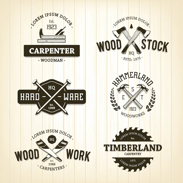 Free Vector | Wood logo template