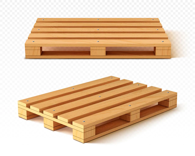 Free Vector | Wooden pallet front and angle view