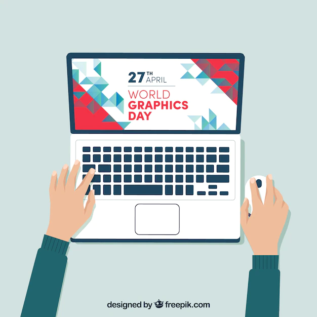 Free Vector | World graphics day background with laptop