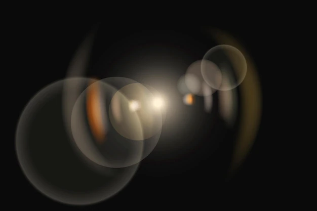 Free Vector | Yellow lens flare vector with ring ghost lighting effect