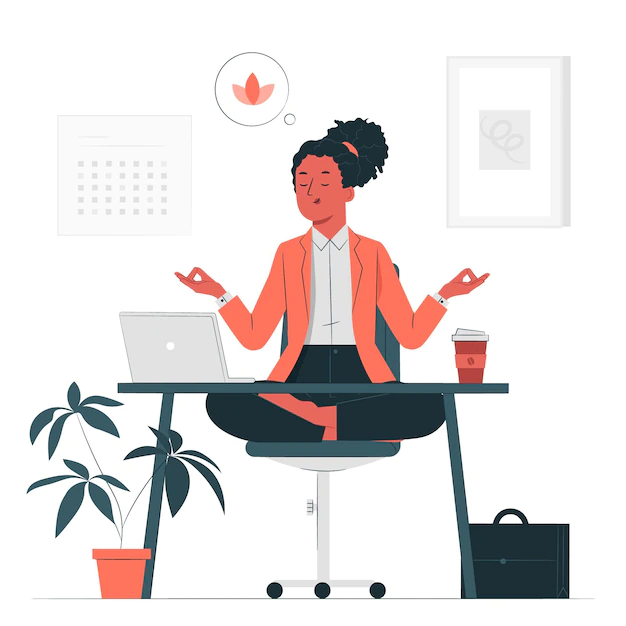 Free Vector | Yoga at the office concept illustration