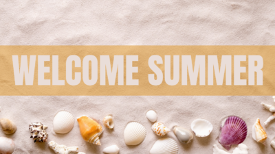 Gold Sandy Beige Beach Shells Welcome Summer Facebook Cover