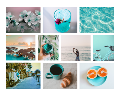 Teal Aqua Blue Summer Frame Photo Collage