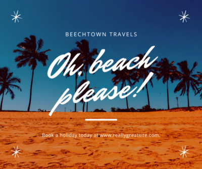 White Text on Photo Simple Beach Summer Travel Facebook Post