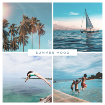 White and Blue Collage Summer Instagram Post