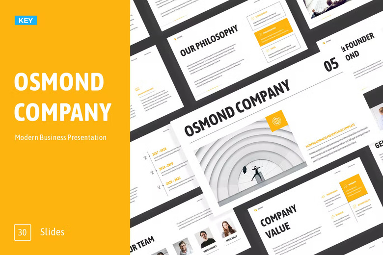 Creative Yellow Simple Black Company Profile 021 free download 