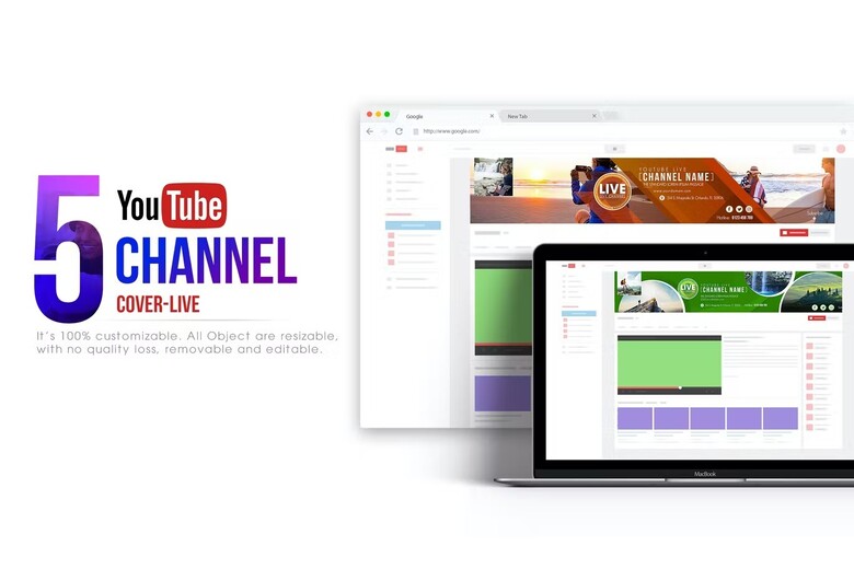 Live Channel - Youtube Banner Template free download