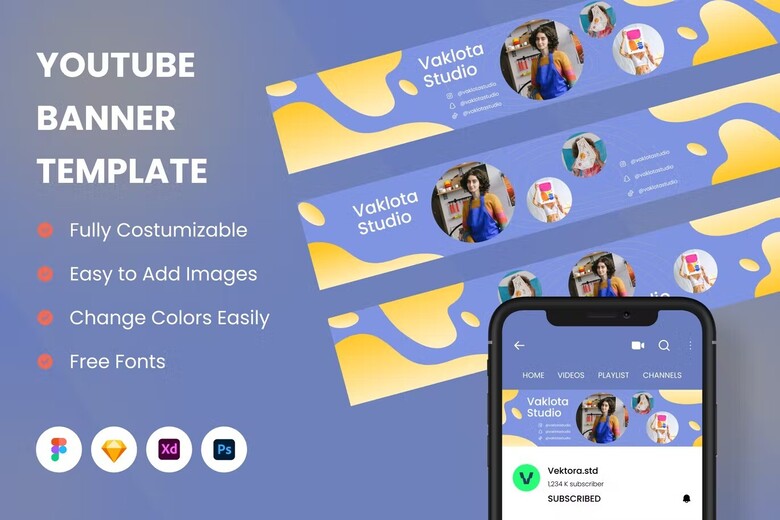 Youtube Banner Template free download