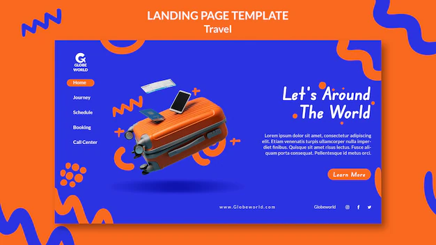 Free PSD | Flat design travel template