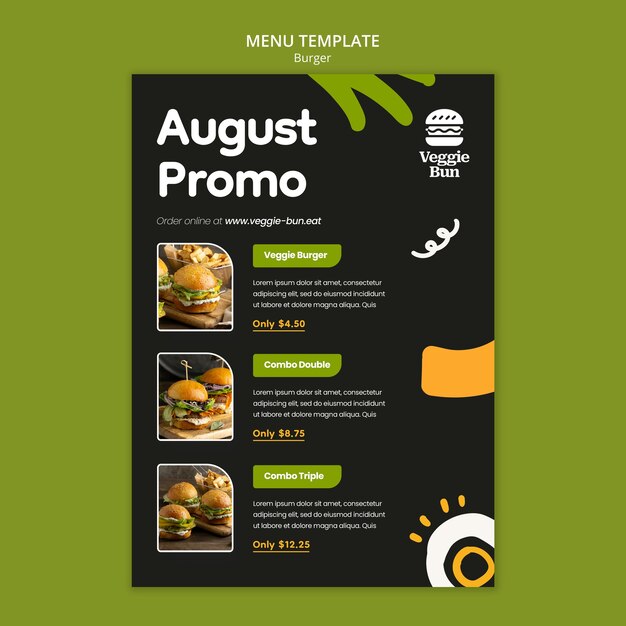 Free PSD | Flat design burger template