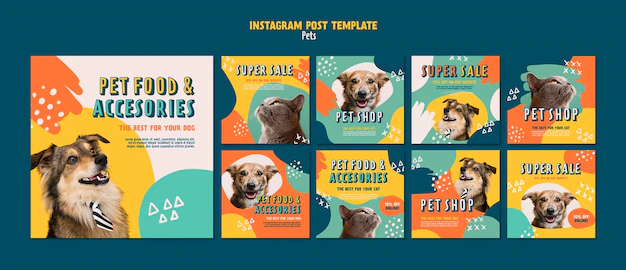 Free PSD | Flat design pet care template