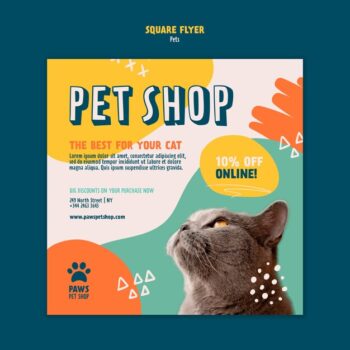 Free PSD | Flat design pet care template