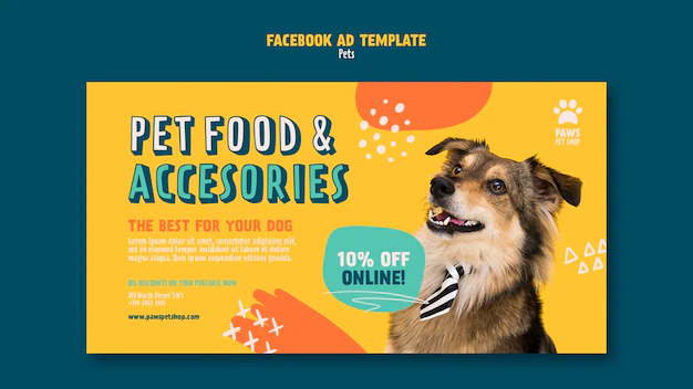 Free PSD | Flat design pet care template