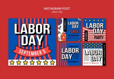 Free PSD | Flat design labor day template