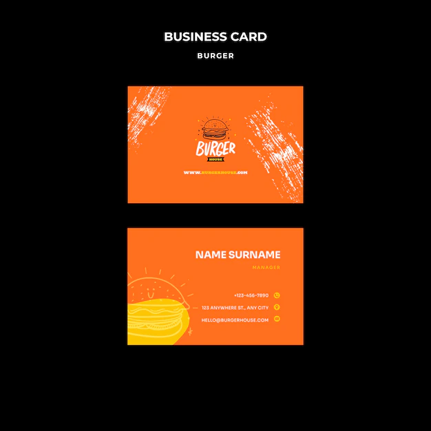 Free PSD | Burger business card template design
