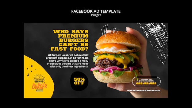 Free PSD | Burger facebook ad template design