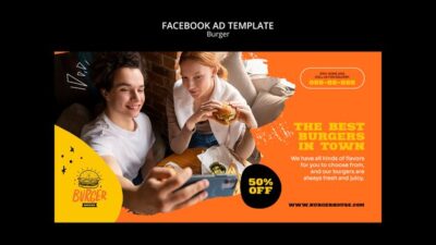 Free PSD | Burger facebook ad template design