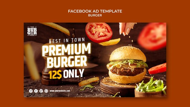 Free PSD | Burger facebook ad template design