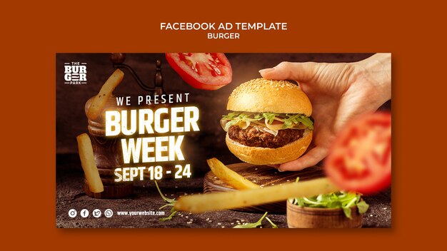 Free PSD | Burger facebook ad template design