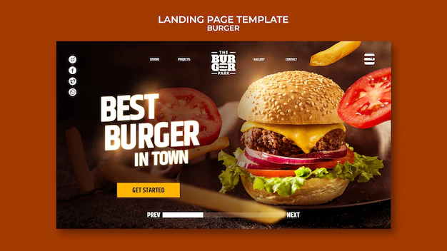 Free PSD | Burger landing page template design