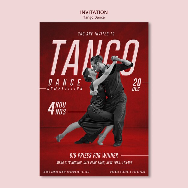 Free PSD | Dance studio invitation template design