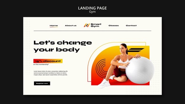 Free PSD | Gradient gym template design