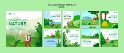 Free PSD | Flat design nature template