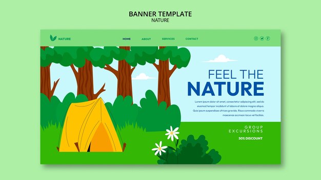 Free PSD | Flat design nature template