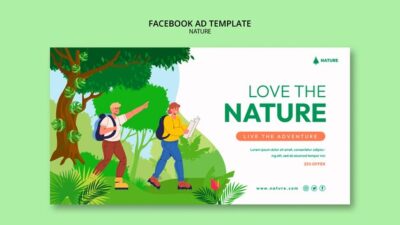 Free PSD | Flat design nature template