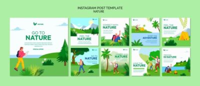 Free PSD | Flat design nature template