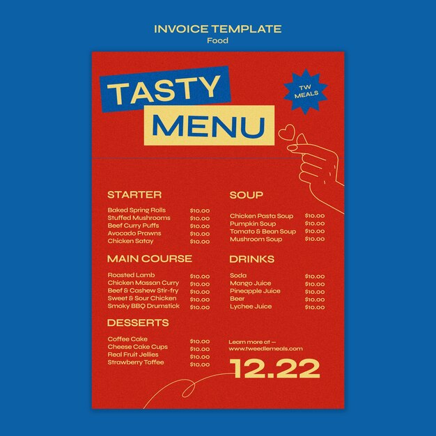 Free PSD | Flat design food template