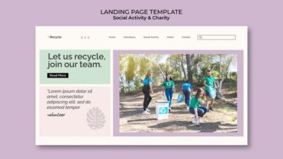 Free PSD | Environmental activity and zero waste landing page template