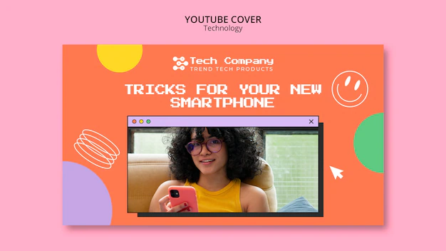 Free PSD | Tech store and business youtube cover template