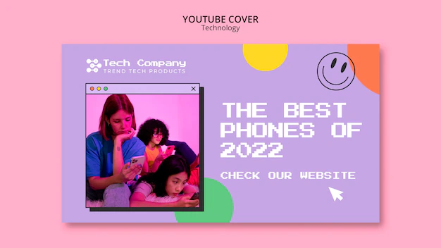 Free PSD | Tech store and business youtube cover template