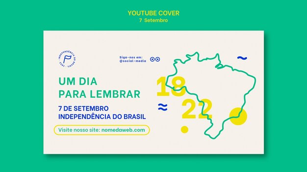 Free PSD | Youtube cover template for sete de setembro celebration