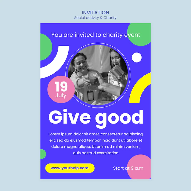 Free PSD | Invitation template for charity and philanthropy