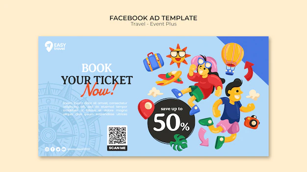 Free PSD | Travel and adventure social media promo template