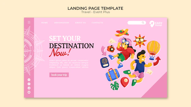 Free PSD | Travel and adventure landing page template
