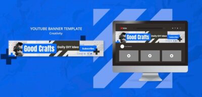 Free PSD | Arts and crafts youtube banner template