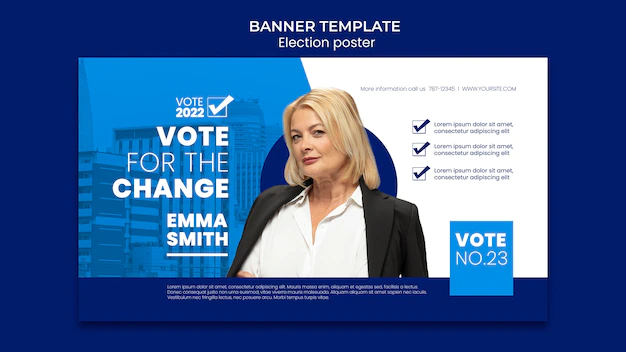 Free PSD | Election and politics horizontal banner template