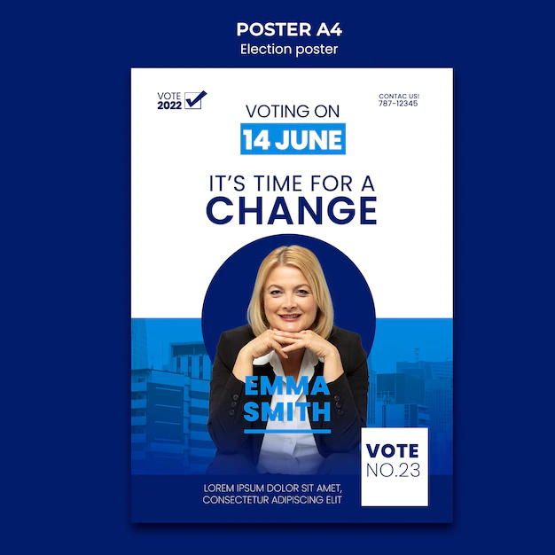 Free PSD | Election and politics vertical poster template