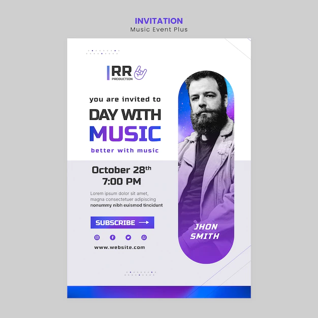 Free PSD | Music event invitation template