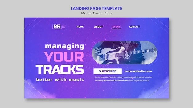 Free PSD | Music event landing page template
